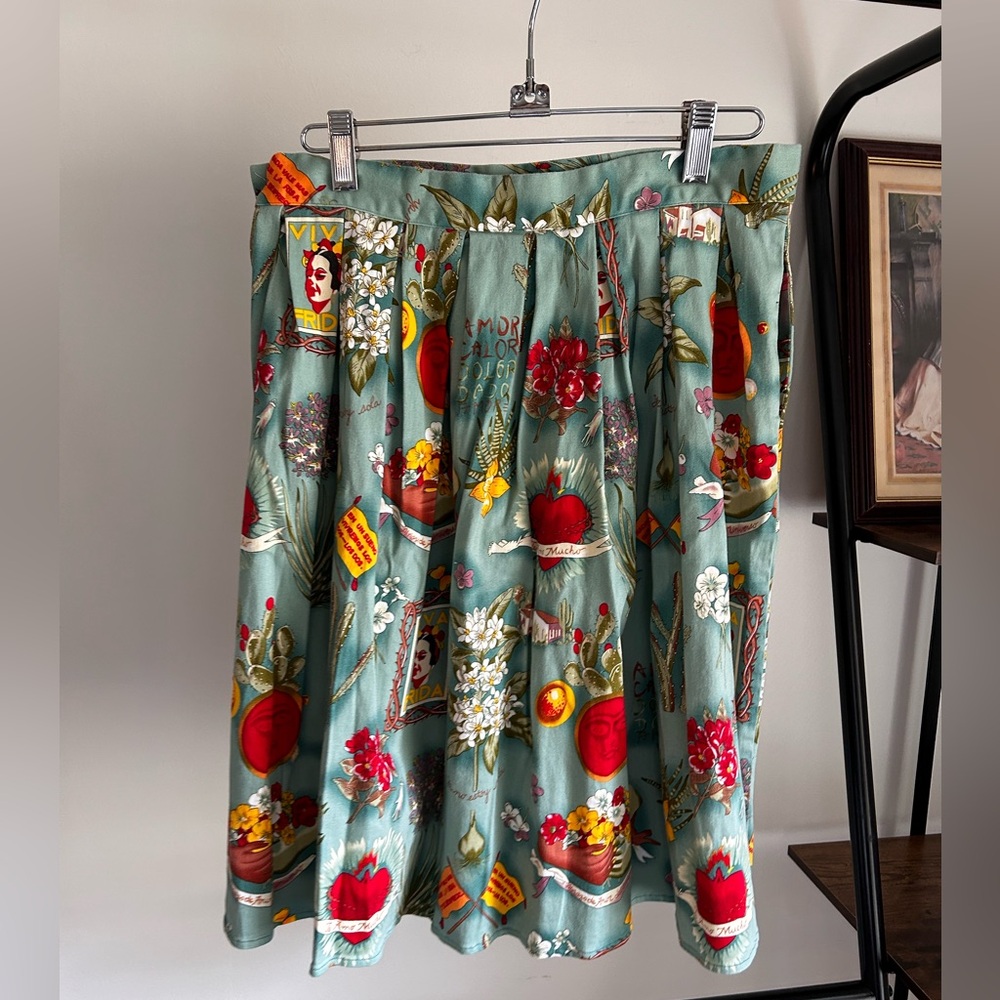 Grace Karin Viva Frida Colorful A-Line Skirt size Medium - Picture 4 of 6